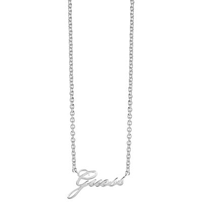 Rhodium plated Signature charm necklace ubn82056